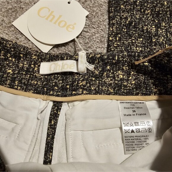 New Chloe Printed Crepe Flare Pants - Picture 5 of 6